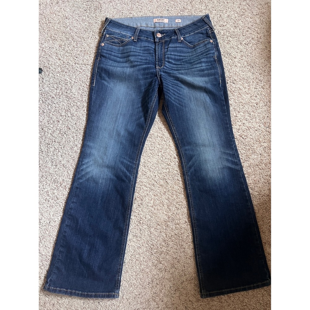 Ariat REAL Denim Womens 33R Mid Rise Bootcut Jeans Medium Wash Western 33 x 32